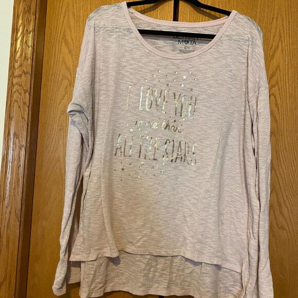 Bethany Mota Pink "I Love You More" Long Shirt - Picture 2 of 5